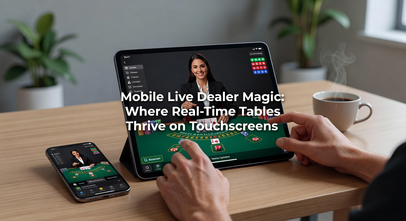 Live Dealer dreht ein Roulette-Rad auf einem Tablet-Bildschirm, Spieler-Chips stapeln sich digital daneben, mit Chat-Fenster im Vordergrund